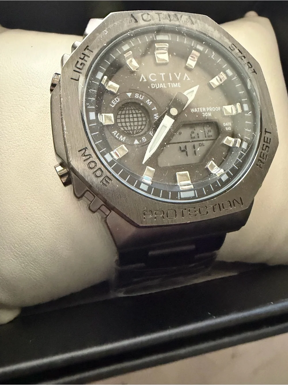 Activa Digital Dual Time Watch — Black
